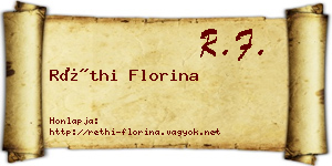 Réthi Florina névjegykártya